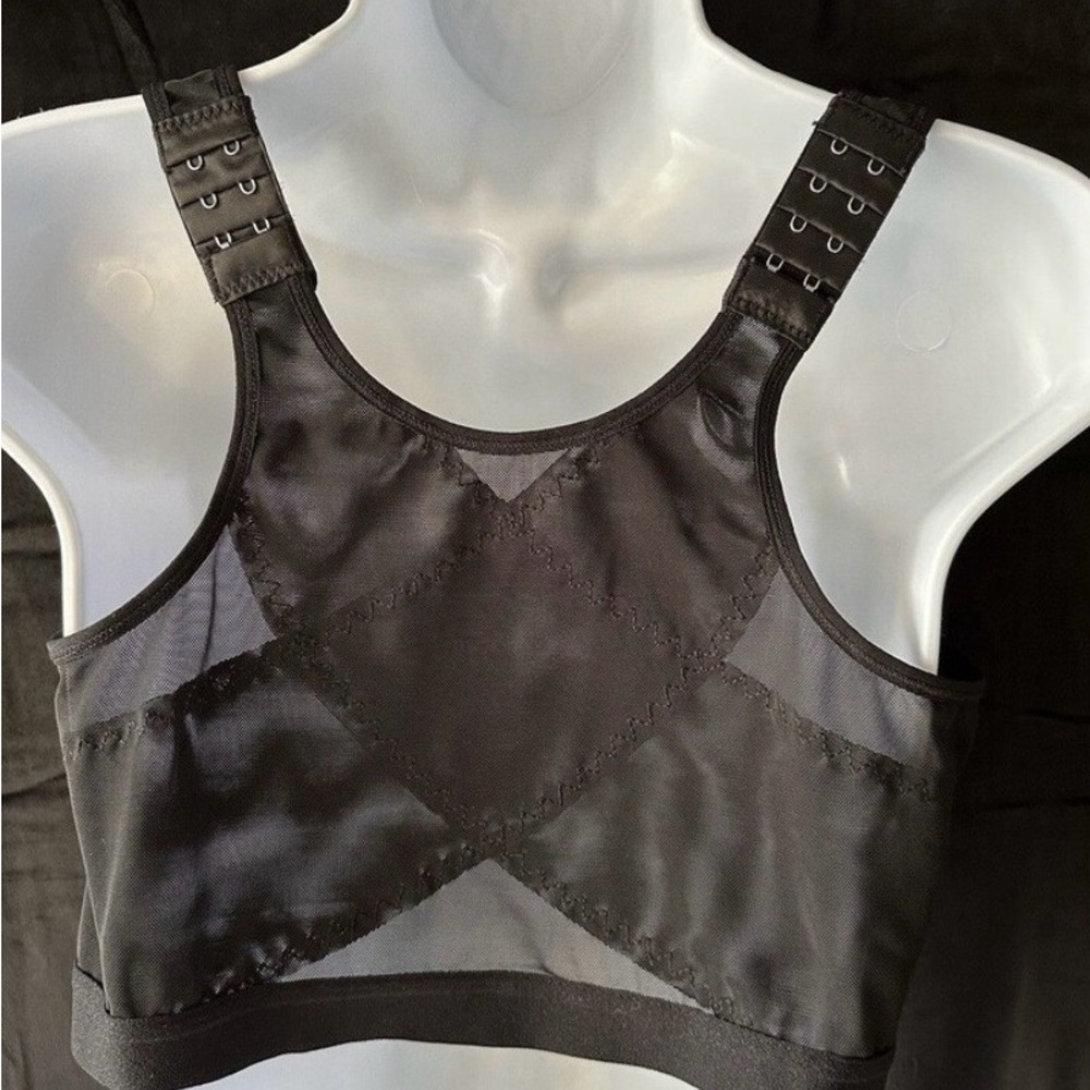 Black Front-Close Wireless Comfort Sports Bra XL - Picture 4 of 7